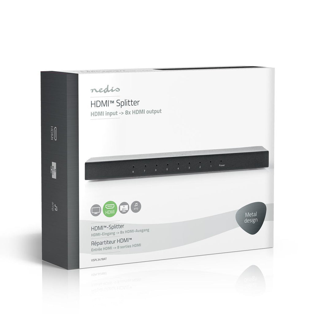 HDMI ™ Splitter | 8-Port port(s) | HDMI™ Bemenet | 8x HDMI™ Kimenet | 4K@60Hz | 18 Gbps | Fém | Antracit-8