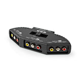 3 portos AV-kapcsoló | 3 db RCA (RWY) Bemenet - 1 db RCA (RWY) Kimenet | Fekete