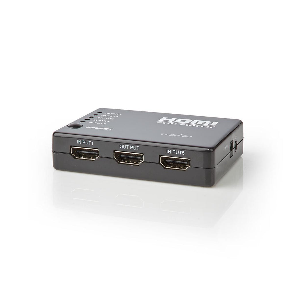 HDMI Kapcsoló | 5 Port | 5 db HDMI-bemenet | 1 db HDMI-kimenet | 1080p | ABS | Antracit | Doboz