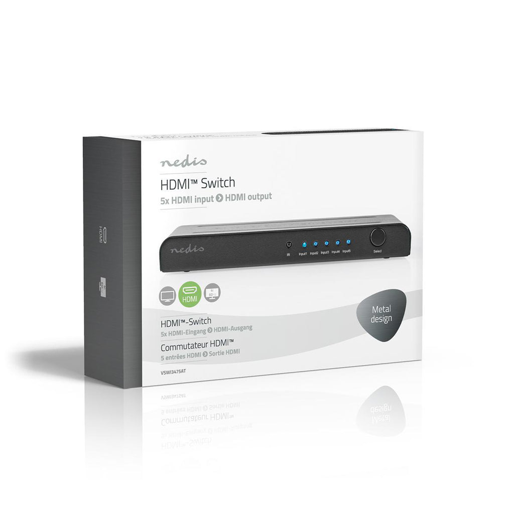 HDMI™ kapcsoló | 5 port - 5 db HDMI™ bemenet | 1 db HDMI™ kimenet | 60 kép/mp-es 4K2K/HDCP2.2