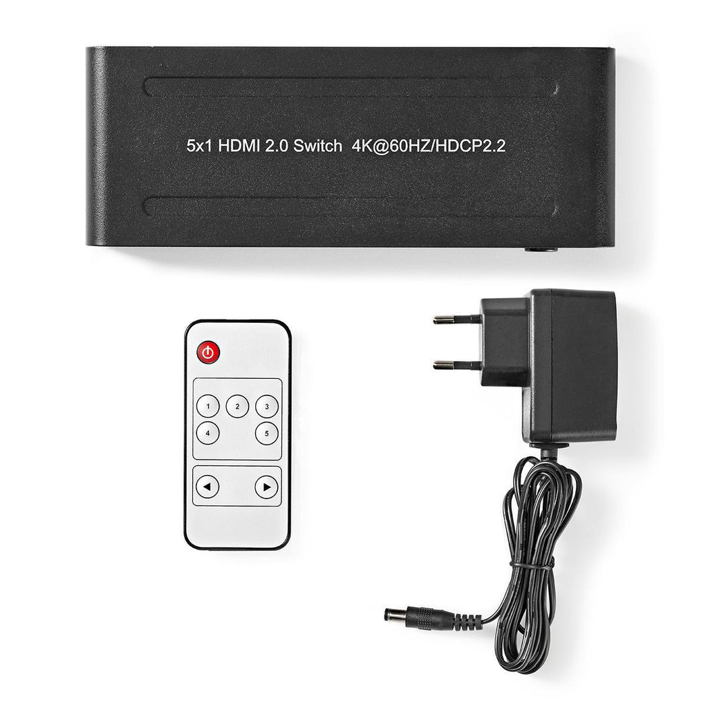 HDMI™ kapcsoló | 5 port - 5 db HDMI™ bemenet | 1 db HDMI™ kimenet | 60 kép/mp-es 4K2K/HDCP2.2
