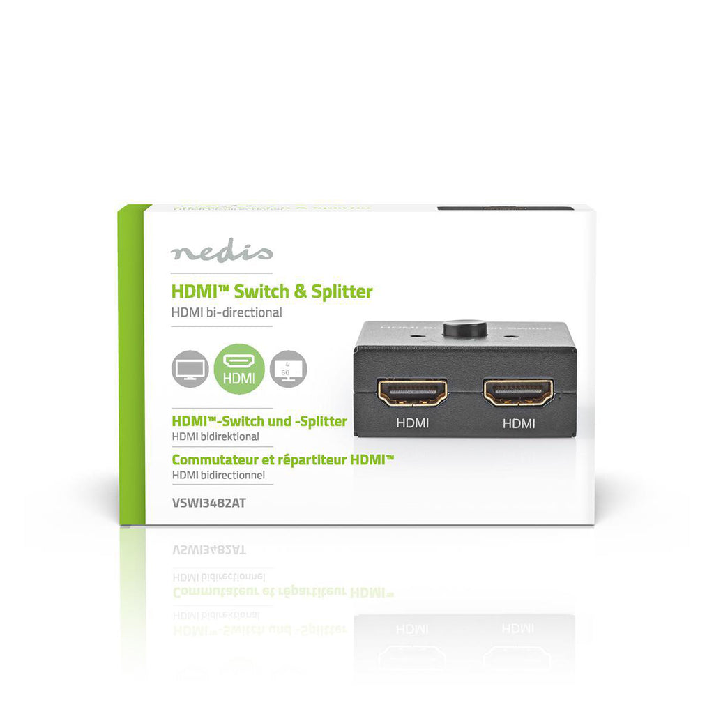 HDMI ™ Switch | 3-Port port(s) | 1x HDMI™ Bemenet / 2x HDMI™ Bemenet | 1x HDMI™ Kimenet / 2x HDMI™ Kimenet | 4K@60Hz | 6 Gbps | Fém | Antracit