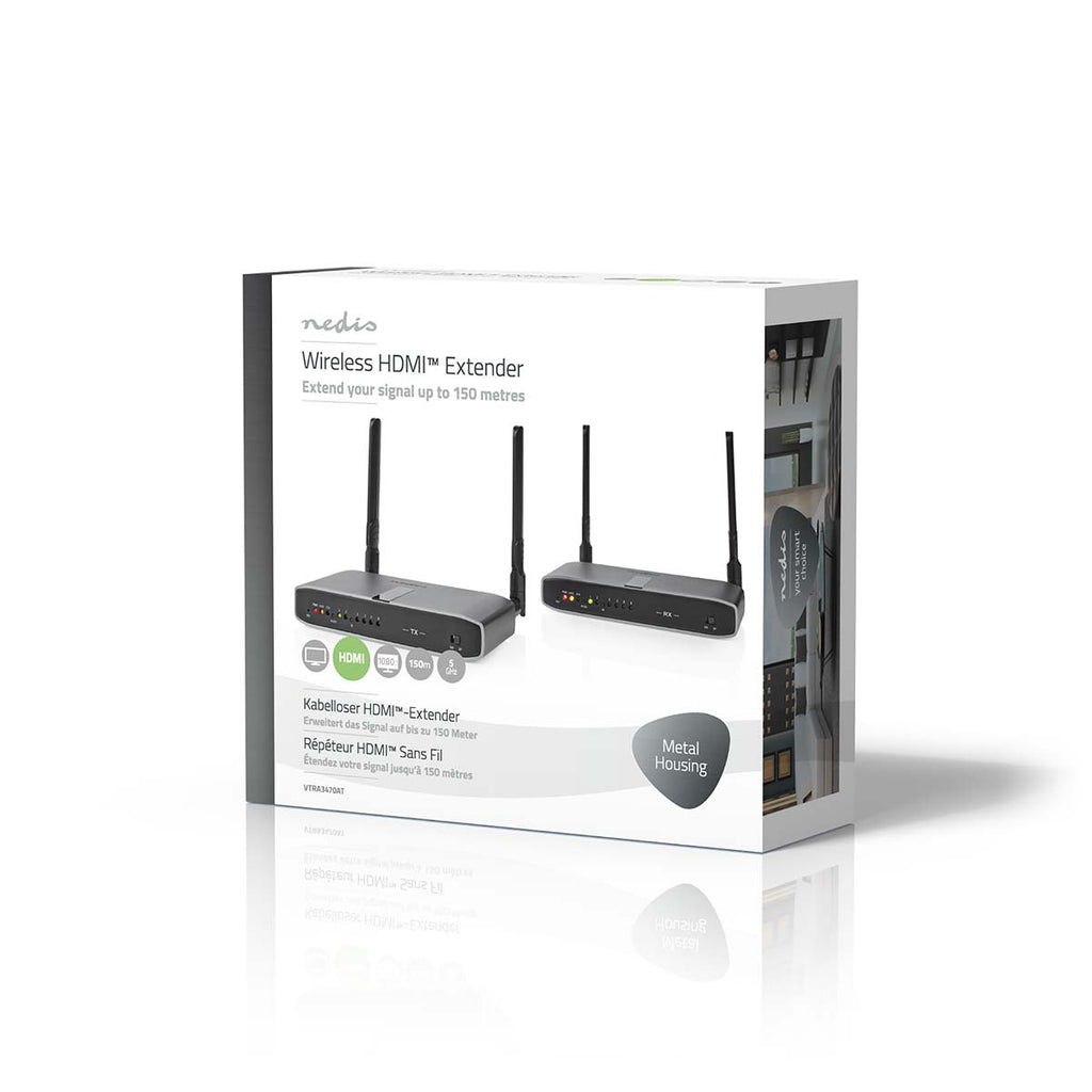 Wireless HDMI ™ jeladó | Wi-Fi | 5.15 - 5.85 MHz | 100.0 m (látótávolságon belül) | Maximális felbontás: Full HD 1080p | 6.75 Gbps | IR visszatérő funkció | ABS | Antracit