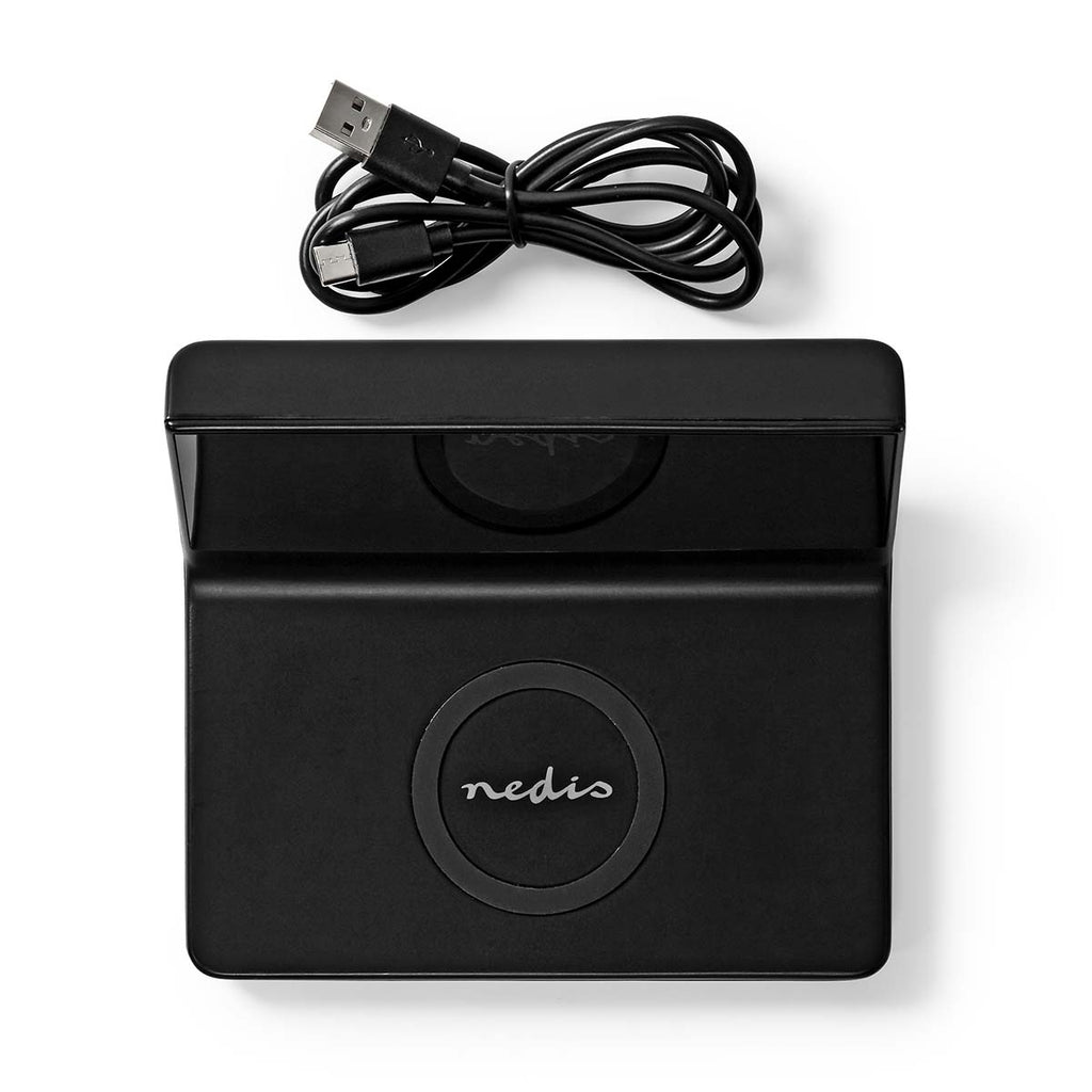 Alarm clock wireless charger | Qi szabványú | 5 / 7.5 / 10 / 15 W | USB-A Dugasz | 2 Riasztási Idők | Szundi funkció