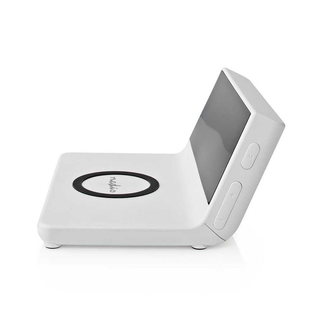 Alarm clock wireless charger | Qi szabványú | 5 / 7.5 / 10 / 15 W | USB-A Dugasz | 2 Riasztási Idők | Szundi funkció