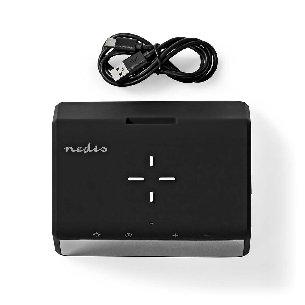 Alarm clock wireless charger | Qi szabványú | 5 / 7.5 / 10 / 15 W | USB-A Dugasz | Éjszakai Fény | 2 Riasztási Idők | Szundi funkció