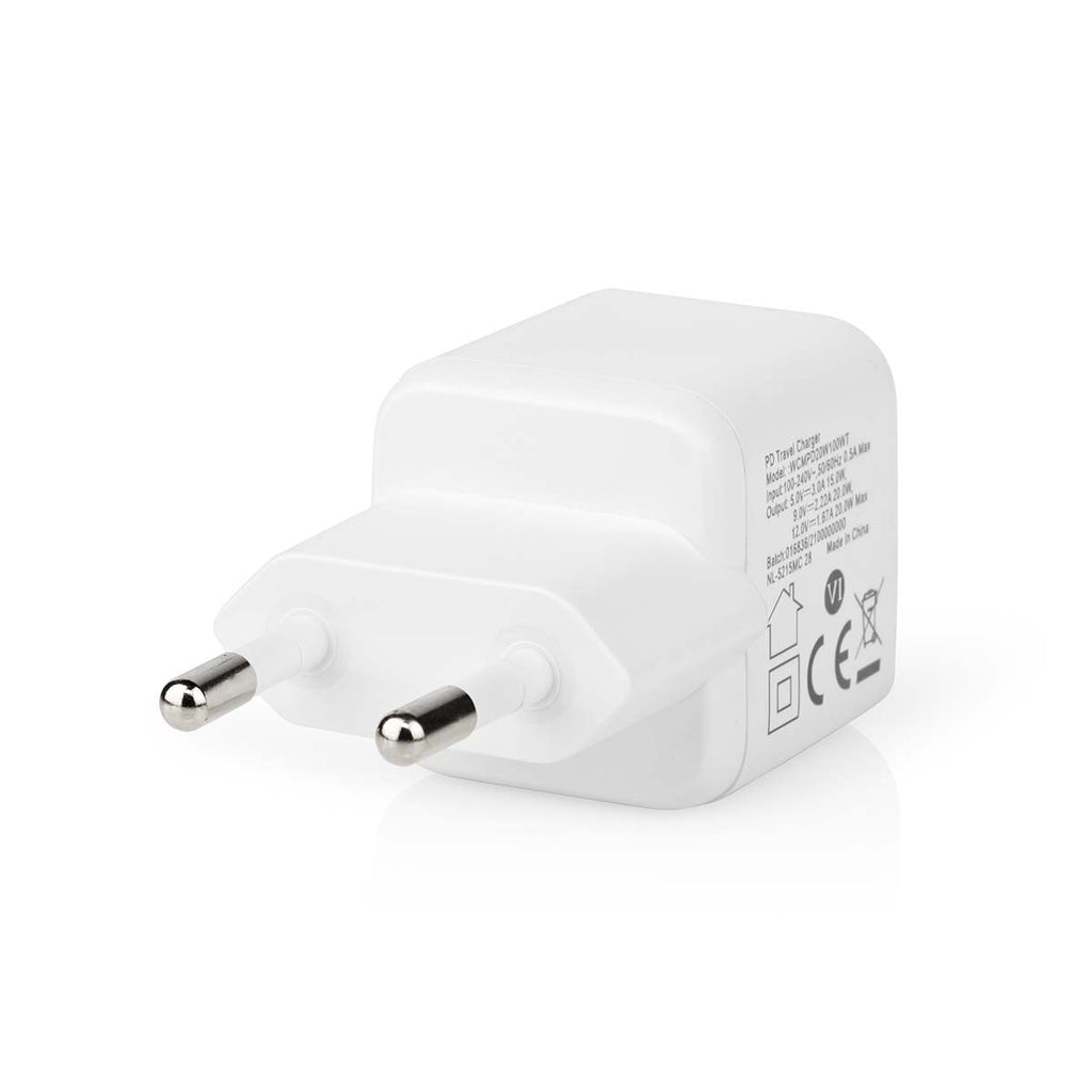 Fali Töltő | 1.67 A / 2.22 A / 3.0 A | Kimenő csatlakozók száma: 1 | USB-C™ | Maximális Kimeneti Teljesítmény: 20 W | Automatikus Feszültség Kiválasztás