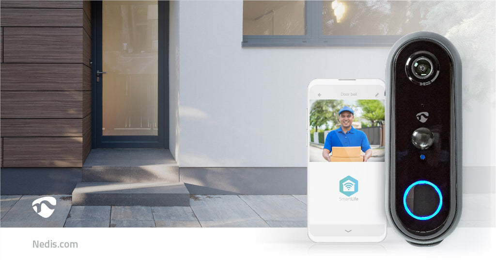 SmartLife Videó kaputelefon | Wi-Fi | Elemes Áramellátás | Android™ / IOS | Full HD 1080p | Cloud / microSD (nem tartozék) | IP54 | Mozgásérzékelővel | Éjjellátó | Szürke