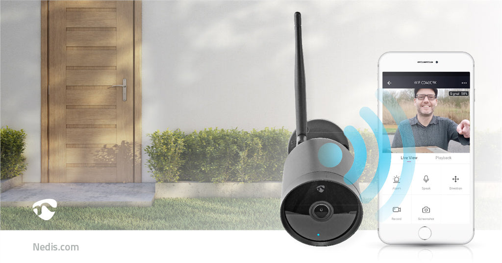 SmartLife kültéri kamera | Wi-Fi | Full HD 1080p | IP65 | Cloud / microSD (nem tartozék) | 12 V DC | Mozgásérzékelővel | Éjjellátó | Android™ / IOS | Fekete