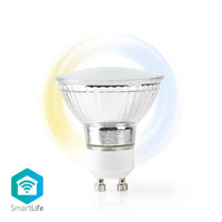 SmartLife LED Spot | Wi-Fi | GU10 | 400 lm | 5 W | Hideg Fehér / Meleg Fehér | 2700 - 6500 K | Energia osztály: A+ | Android™ / IOS | PAR16 | 1 db