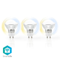 SmartLife LED Spot | Wi-Fi | GU10 | 400 lm | 5 W | Hideg Fehér / Meleg Fehér | 2700 - 6500 K | Energia osztály: A+ | Android™ / IOS | PAR16 | 3 db