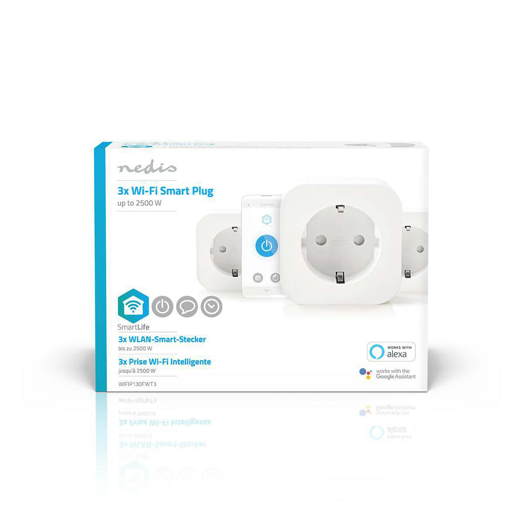 SmartLife Intelligens Csatlakozó | Wi-Fi | 2500 W | Földelt csatlakozó / F típus (CEE 7/7) | -10 - 45 °C | Android™ / IOS | Fehér