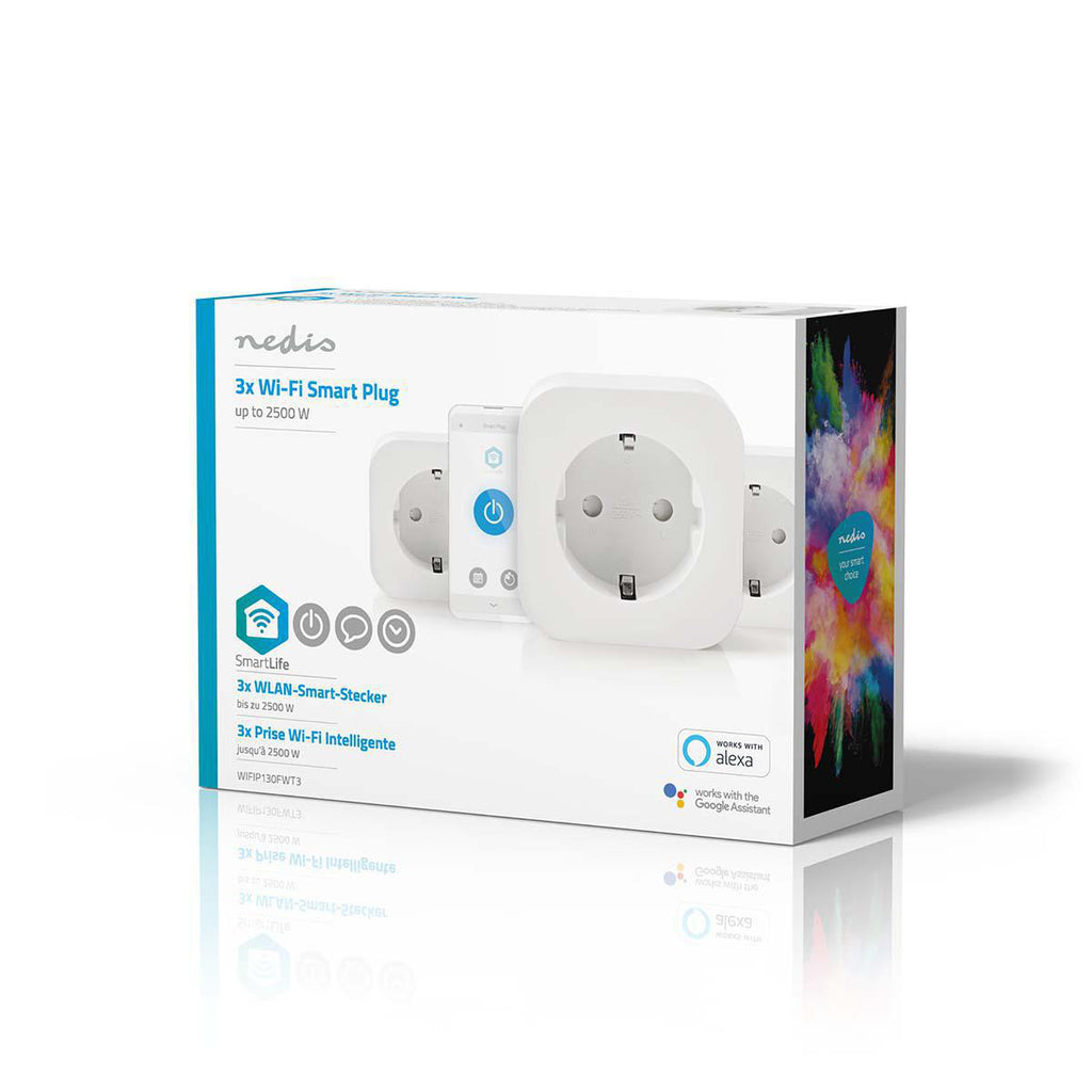 SmartLife Intelligens Csatlakozó | Wi-Fi | 2500 W | Földelt csatlakozó / F típus (CEE 7/7) | -10 - 45 °C | Android™ / IOS | Fehér