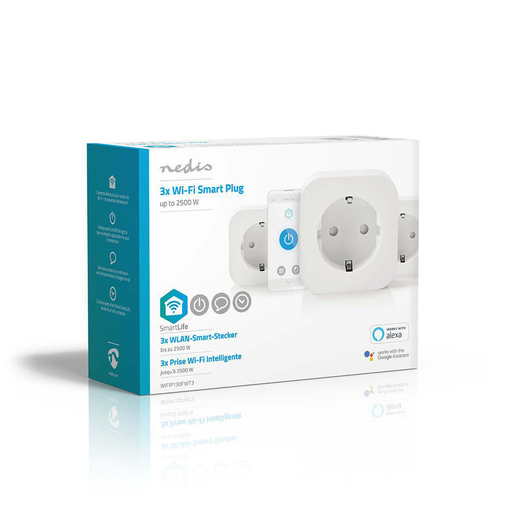 SmartLife Intelligens Csatlakozó | Wi-Fi | 2500 W | Földelt csatlakozó / F típus (CEE 7/7) | -10 - 45 °C | Android™ / IOS | Fehér