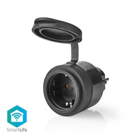 SmartLife Intelligens Csatlakozó | Wi-Fi | IP44 | 3680 W | Földelt csatlakozó / F típus (CEE 7/7) | -5 - 40 °C | Android™ / IOS | Fekete