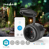SmartLife Intelligens Csatlakozó | Wi-Fi | IP44 | 3680 W | Földelt csatlakozó / F típus (CEE 7/7) | -5 - 40 °C | Android™ / IOS | Fekete