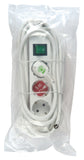 Extension socket Eco-Line 3-Aljzat 5.00 m Fehér - Védőérintkező TYPE F-8
