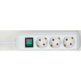 Extension socket Eco-Line 3-Aljzat 5.00 m Fehér - Védőérintkező TYPE F-2