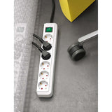 Extension socket Eco-Line 3-Aljzat 5.00 m Fehér - Védőérintkező TYPE F-4