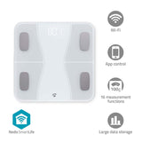 SmartLife Egészségügyi mérlegek | Bluetooth® | BMI / BMR / Csontok / Izom / Súly / Víz / Zsír | 12 | Max. terhelés: 180 kg | Android™ / IOS | ABS / Üveg | Fehér-0