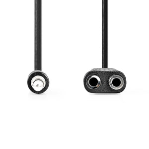 Sztereó audiokábel | 3.5 mm Dugasz | 2 db 3.5 mm-es Aljzat | Nikkelezett | 0.20 m | Kerek | Doboz-1