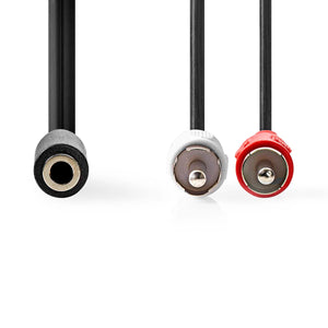 Sztereó audiokábel | 2x RCA Dugasz | 3.5 mm Aljzat | Nikkelezett | 0.20 m | Kerek | Doboz-1