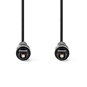 Optikai Audió Kábel | TosLink Dugasz | TosLink Dugasz | 10.0 m | Kerek | PVC | Fekete | Label-1