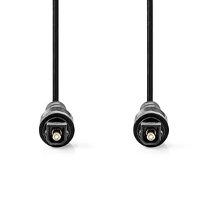 Optikai Audió Kábel | TosLink Dugasz | TosLink Dugasz | 1.00 m | Kerek | PVC | Fekete | Label-1
