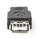 USB Mikro-B Adapter | USB 2.0 | USB Micro-B Dugasz | USB-A Aljzat | 480 Mbps | Nikkelezett | PVC | Fekete | Buborékfólia-1