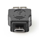 USB Mikro-B Adapter | USB 2.0 | USB Micro-B Dugasz | USB-A Aljzat | 480 Mbps | Nikkelezett | PVC | Fekete | Buborékfólia-2