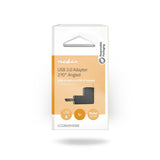 USB-A Adapter | USB 2.0 | USB-A Dugasz | USB-A Aljzat | 480 Mbps | Kerek | Nikkelezett | PVC | Fekete | Doboz-4