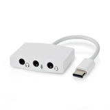 USB-C™ Adapter | USB 2.0 | USB-C™ Dugasz | 3.5 mm Aljzat | 0.10 m | Kerek | Nikkelezett | ABS/PVC | Fehér | Doboz-3
