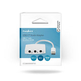 USB-C™ Adapter | USB 2.0 | USB-C™ Dugasz | 3.5 mm Aljzat | 0.10 m | Kerek | Nikkelezett | ABS/PVC | Fehér | Doboz-4