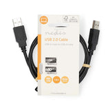 USB kábel | USB 2.0 | USB-A Dugasz | USB-A Dugasz | 480 Mbps | Nikkelezett | 1.00 m | Kerek | PVC | Fekete | Label-2