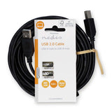 USB kábel | USB 2.0 | USB-A Dugasz | USB-B Dugasz | 10 W | 480 Mbps | Nikkelezett | 5.00 m | Kerek | PVC | Fekete | Label-2