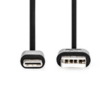 USB kábel | USB 2.0 | USB-A Dugasz | USB-C™ Dugasz | 15 W | 480 Mbps | Nikkelezett | 1.00 m | Kerek | PVC | Fekete | Label-1