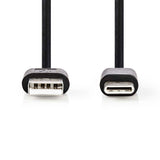 USB kábel | USB 2.0 | USB-A Dugasz | USB-C™ Dugasz | 5 W | 480 Mbps | Nikkelezett | 1.00 m | Kerek | PVC | Fekete | Label-1