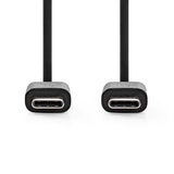 USB kábel | USB 2.0 | USB-C™ Dugasz | USB-C™ Dugasz | 60 W | 480 Mbps | Nikkelezett | 1.00 m | Kerek | PVC | Fekete | Label-1