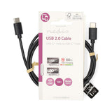 USB kábel | USB 2.0 | USB-C™ Dugasz | USB-C™ Dugasz | 60 W | 480 Mbps | Nikkelezett | 1.00 m | Kerek | PVC | Fekete | Label-2