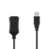 Aktív USB-kábel | USB 2.0 | USB-A Dugasz | USB-A Aljzat | 480 Mbps | 10.0 m | Kerek | Nikkelezett | PVC | Réz | Label-0