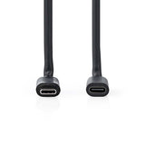 USB kábel | USB 3.2 Gen 1 | USB-C™ Dugasz | USB-C™ Aljzat | 60 W | 4K@60Hz | 5 Gbps | Nikkelezett | 1.00 m | Kerek | PVC | Fekete | Label-1