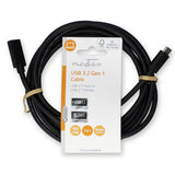 USB kábel | USB 3.2 Gen 1 | USB-C™ Dugasz | USB-C™ Aljzat | 60 W | 4K@60Hz | 5 Gbps | Nikkelezett | 2.00 m | Kerek | PVC | Fekete | Label-2