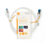 CAT6a hálózati kábel | S/FTP | RJ45 Dugasz | RJ45 Dugasz | 1.00 m | Snagless | Kerek | LSZH | Fehér | Label-2