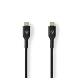 USB kábel | USB 2.0 | USB-C™ Dugasz | USB-C™ Dugasz | 240 W | 480 Mbps | Nikkelezett | 2.00 m | Kerek | PVC | Fekete | Boríték-0