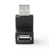 USB-A Adapter | USB 2.0 | USB-A Dugasz | USB-A Aljzat | 480 Mbps | Kerek | Nikkelezett | PVC | Fekete | Doboz-1