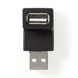 USB-A Adapter | USB 2.0 | USB-A Dugasz | USB-A Aljzat | 480 Mbps | Kerek | Nikkelezett | PVC | Fekete | Doboz-0