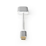 USB-C™ Adapter | USB 3.2 Gen 1 | USB-C™ Dugasz | Mini DisplayPort Aljzat | Power delivery | 0.20 m | Kerek | Aranyozott | Márkás / Nejlon Tok | Ezüst | Ablakos Fedő Doboz-1