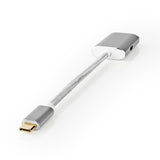 USB-C™ Adapter | USB 3.2 Gen 1 | USB-C™ Dugasz | Mini DisplayPort Aljzat | Power delivery | 0.20 m | Kerek | Aranyozott | Márkás / Nejlon Tok | Ezüst | Ablakos Fedő Doboz-4