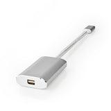 USB-C™ Adapter | USB 3.2 Gen 1 | USB-C™ Dugasz | Mini DisplayPort Aljzat | Power delivery | 0.20 m | Kerek | Aranyozott | Márkás / Nejlon Tok | Ezüst | Ablakos Fedő Doboz-5