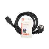 Tápkábel | Földelt Csatlakozó Dugó | IEC-320-C13 | Szögben | Egyenes | Nikkelezett | 2.00 m | Kerek | PVC | Fekete | Label-2
